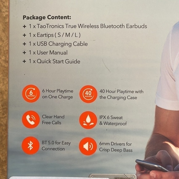 Brand New Wireless Earbuds Bluetooth USB-C Quick Charge Case Waterproof 40 Hour - Picture 7 of 14